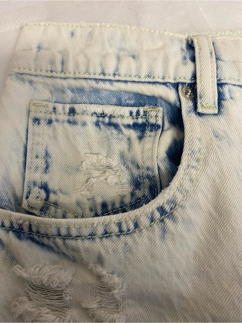 We The Free Light Blue Distressed Frayed Hem Jean Shorts